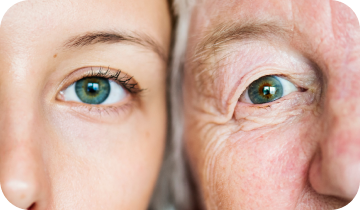 Comparison of younger and older eyes
